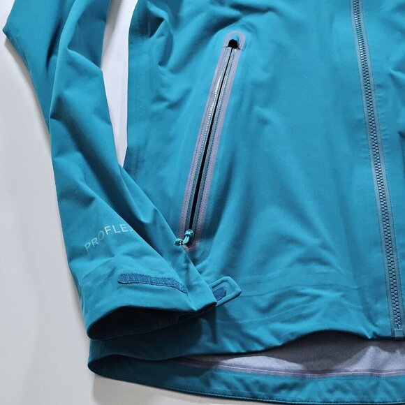 RAB Kinetic Plus Jacket Women XS Teal Proflex Hooded Waterproof Rain Wind QFT-87 - Picture 10 of 16